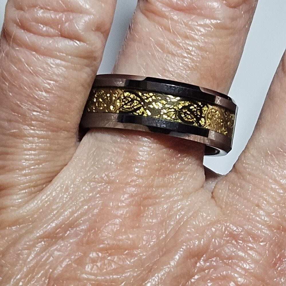 Tungsten Carbide Celtic Knot Dragon Engagement Ring Celtic Wedding Band Size 8